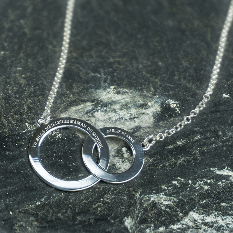 Cadeaux personnalisés: Bijoux personnalisés: Pendentif en argent  personnalisé