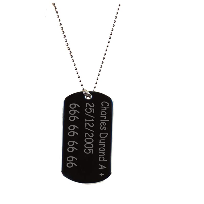 Cadeaux personnalisés: Pendentif gravé style militaire: Pendentif gravé style militaire