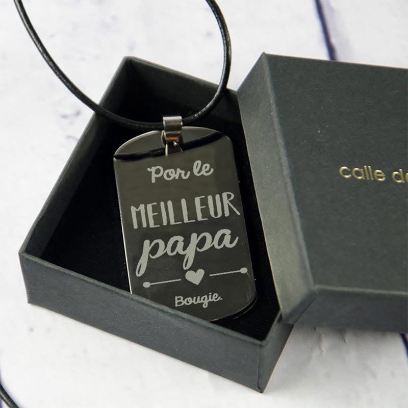 Cadeaux personnalisés: Cadeaux avec le nom: Pendentif personnalisé Le Meilleur Papa