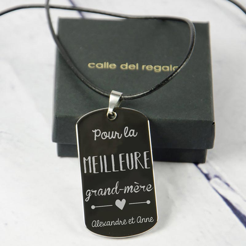 Cadeaux personnalisés: Bijoux personnalisés: Pendentif 'pour la Meilleure Grand-mère' gravé de Votre Signature