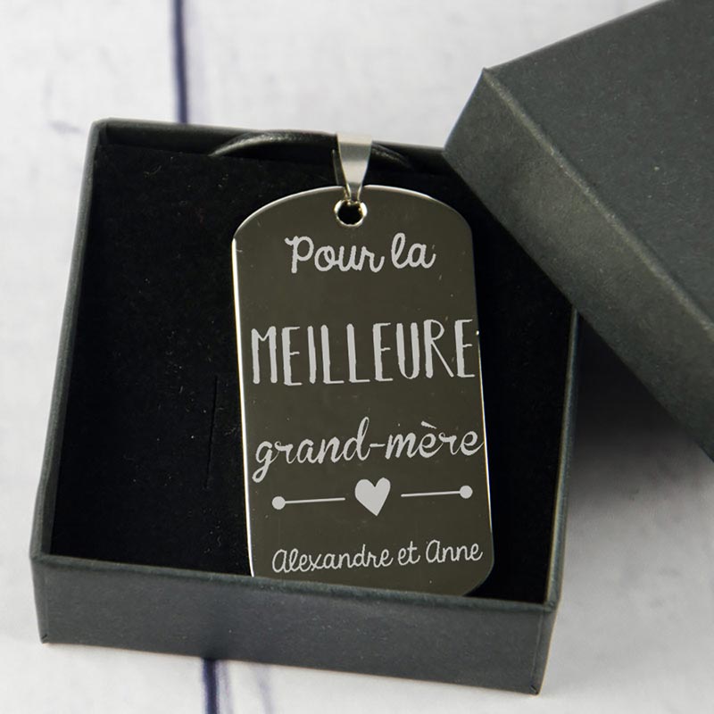 Cadeaux personnalisés: Bijoux personnalisés: Pendentif 'pour la Meilleure Grand-mère' gravé de Votre Signature