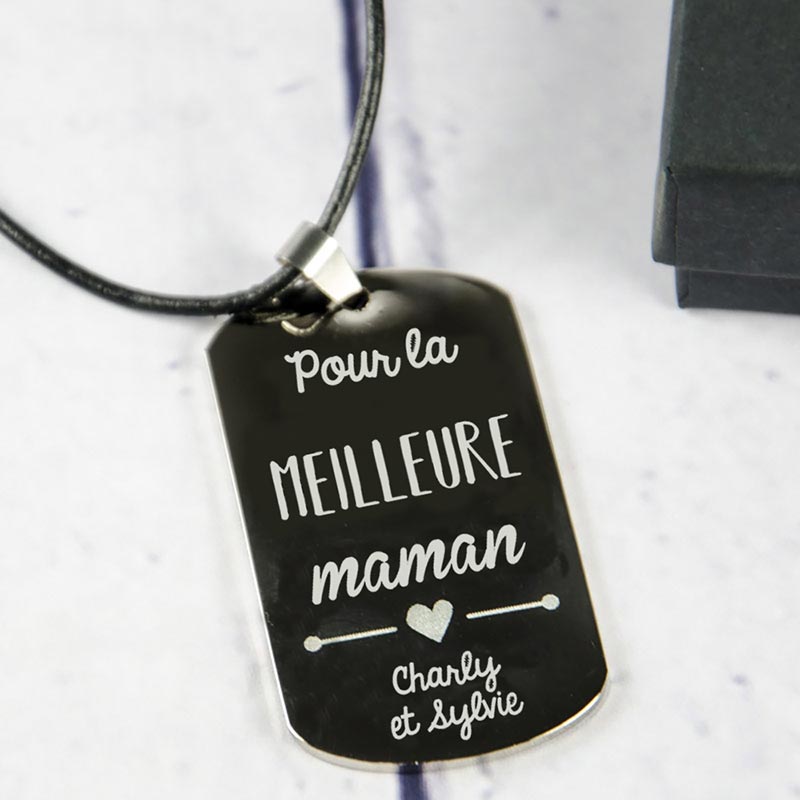 Cadeaux personnalisés: Bijoux personnalisés: Pendentif 'pour la Meilleure Maman' gravé de Votre Signature