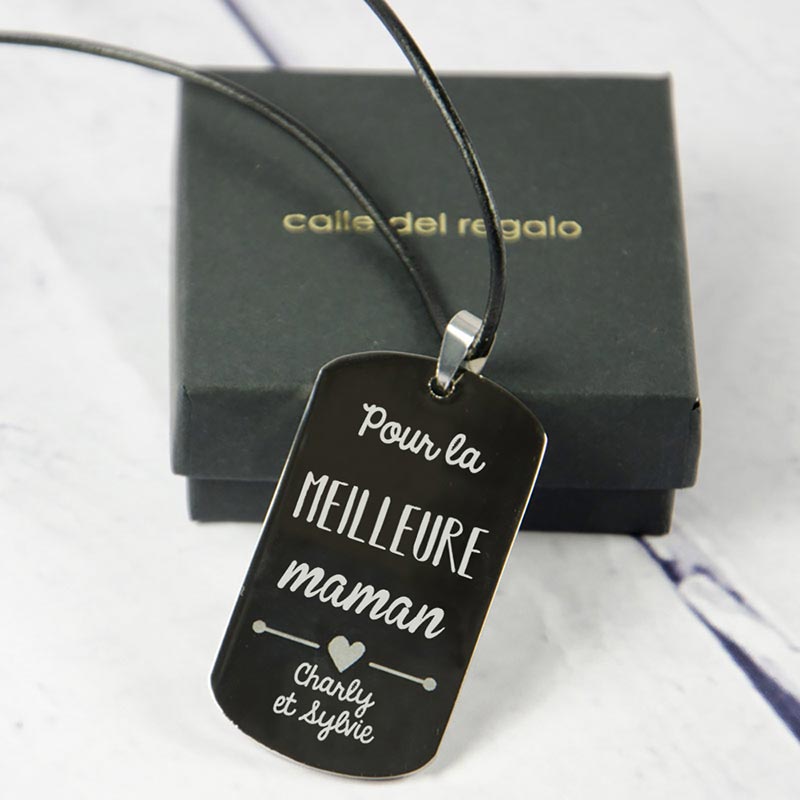 Cadeaux personnalisés: Bijoux personnalisés: Pendentif 'pour la Meilleure Maman' gravé de Votre Signature