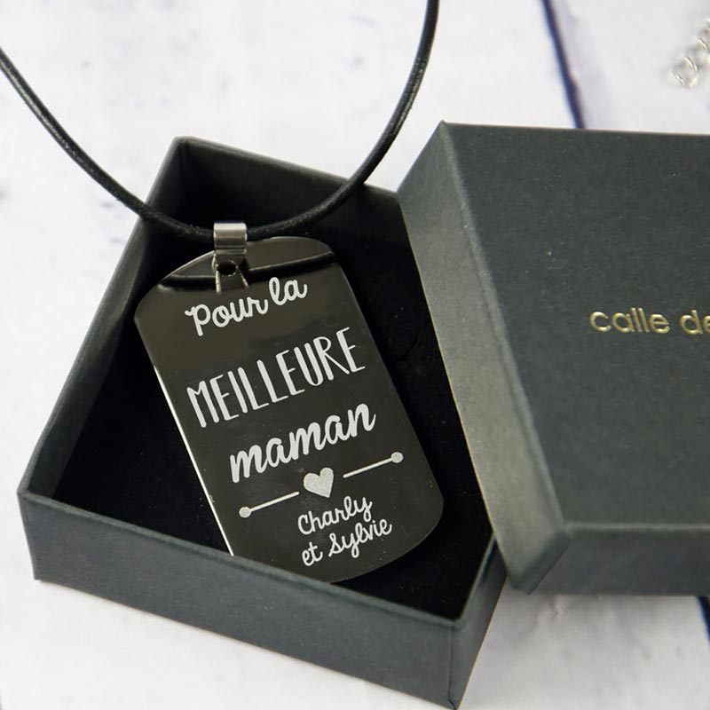 Cadeaux personnalisés: Bijoux personnalisés: Pendentif 'pour la Meilleure Maman' gravé de Votre Signature