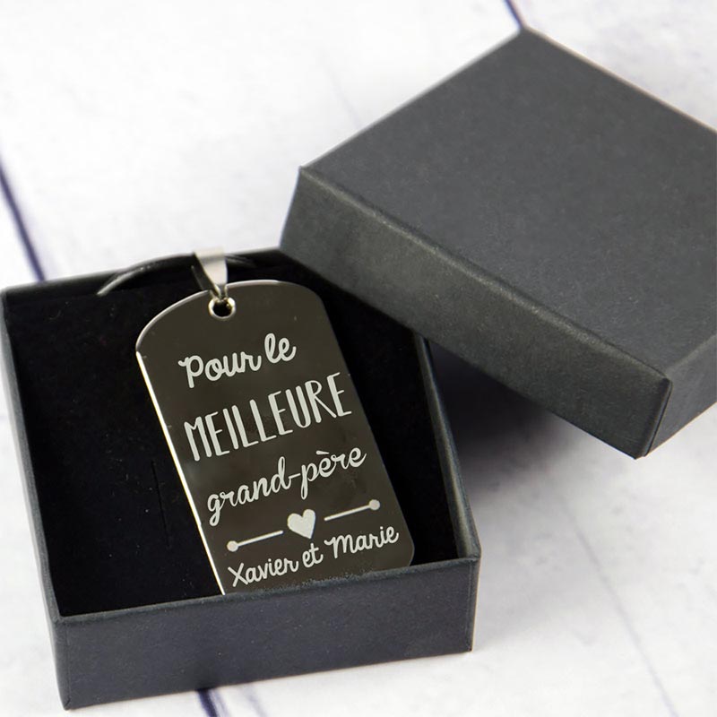 Cadeaux personnalisés: Cadeaux avec le nom: Pendentif 'pour Le Meilleur Grand-père' gravé de Votre Signature