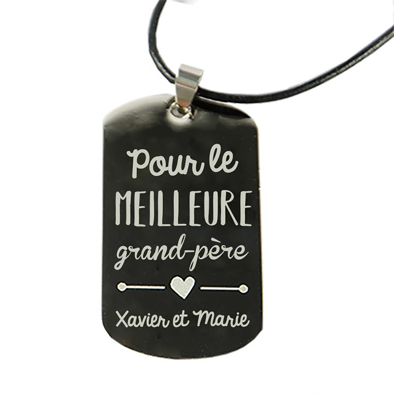 Cadeaux personnalisés: Cadeaux avec le nom: Pendentif 'pour Le Meilleur Grand-père' gravé de Votre Signature