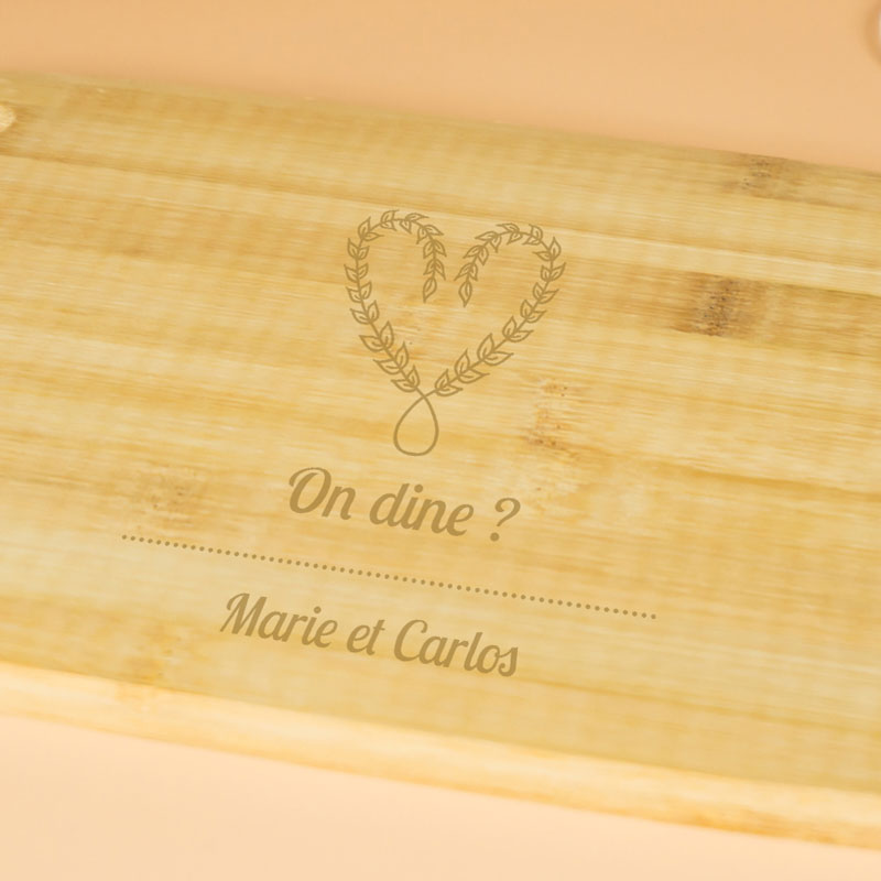Cadeaux personnalisés: Décoration: Planche en bois de bambou personnalisée gravée
