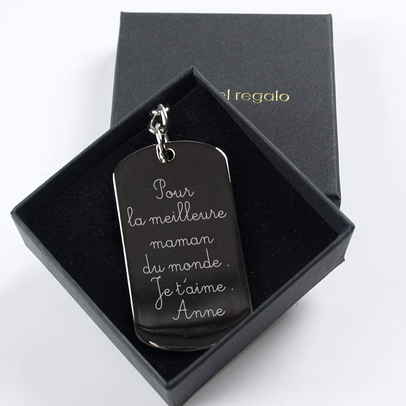 Cadeaux personnalisés: Bijoux personnalisés: Porte-clé gravé avec votre écriture