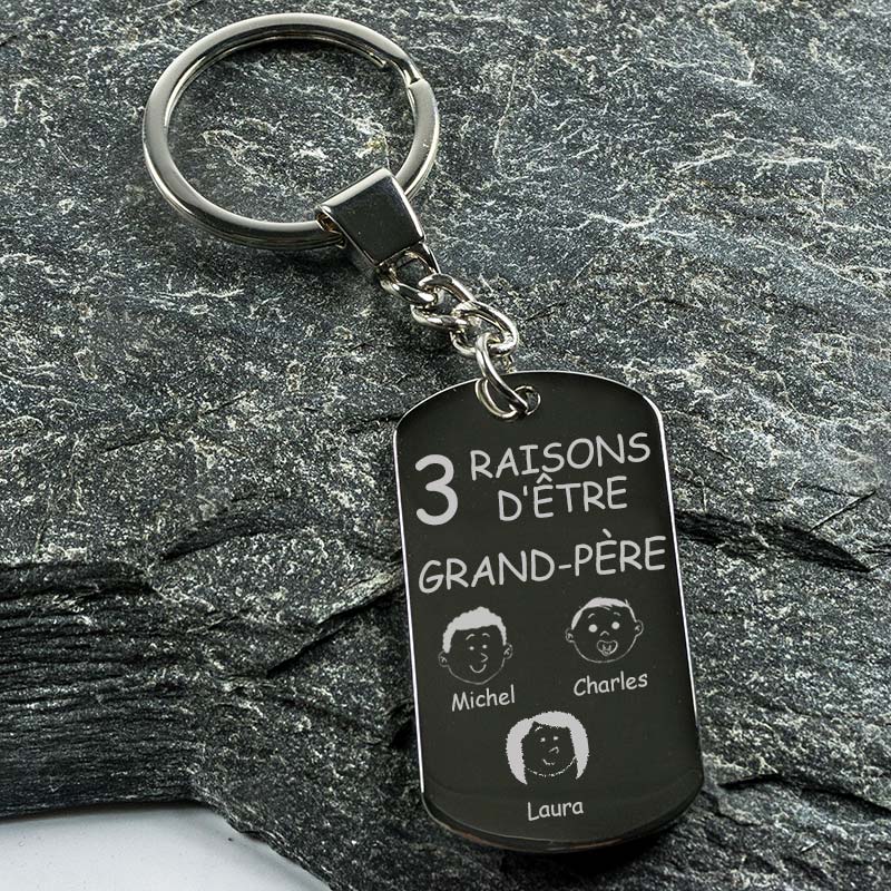 Cadeaux personnalisés: Bijoux personnalisés: Porte-clés personnalisé raisons d'être grand-père