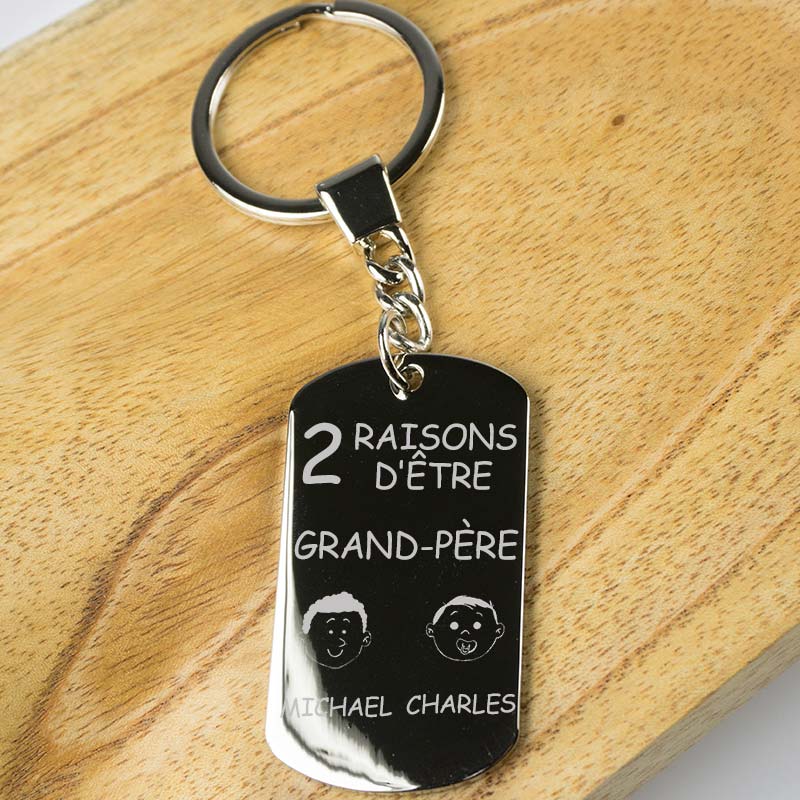 Cadeaux personnalisés: Bijoux personnalisés: Porte-clés personnalisé raisons d'être grand-père