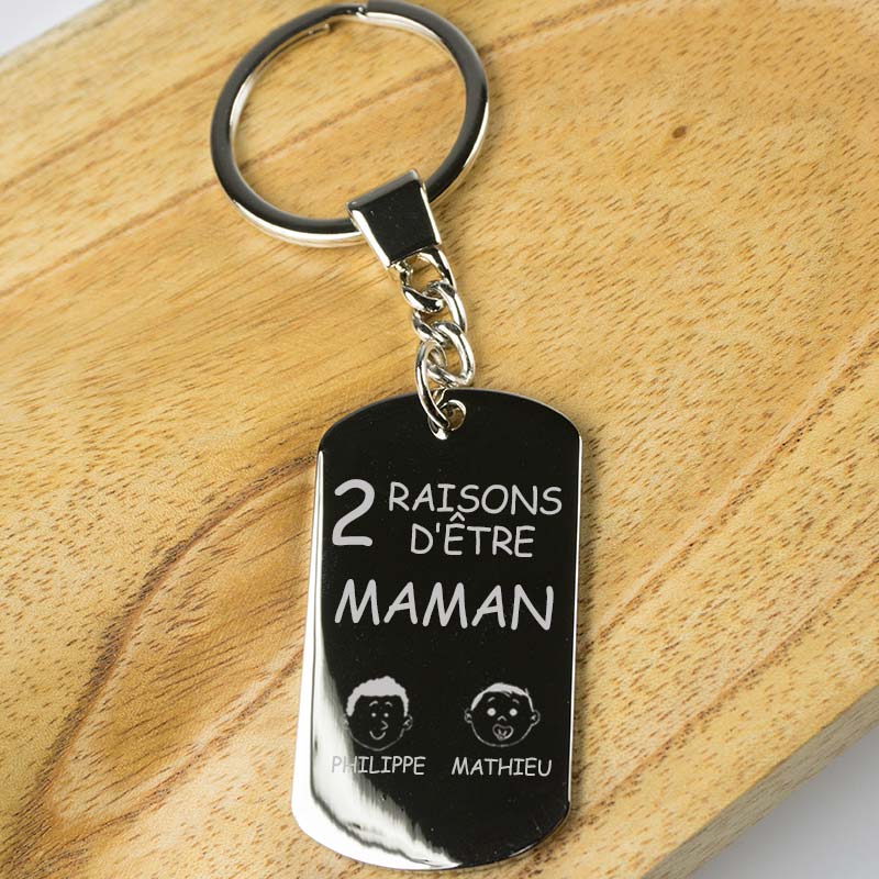 Cadeaux personnalisés: Bijoux personnalisés: Porte-clés raisons d'être maman