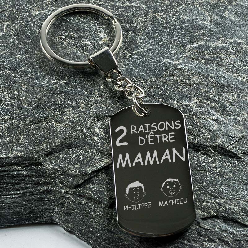 Cadeaux personnalisés: Bijoux personnalisés: Porte-clés raisons d'être maman