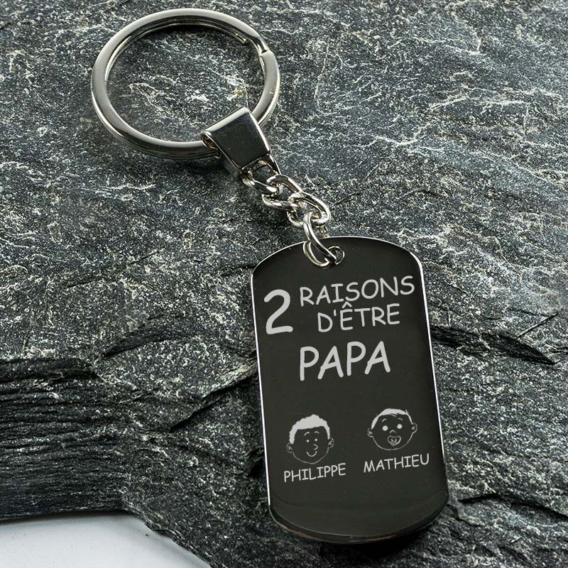 Cadeaux personnalisés: Bijoux personnalisés: Porte-clés raisons d'être papa personnalisé