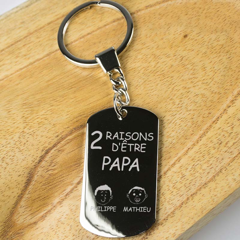 Cadeaux personnalisés: Bijoux personnalisés: Porte-clés raisons d'être papa personnalisé