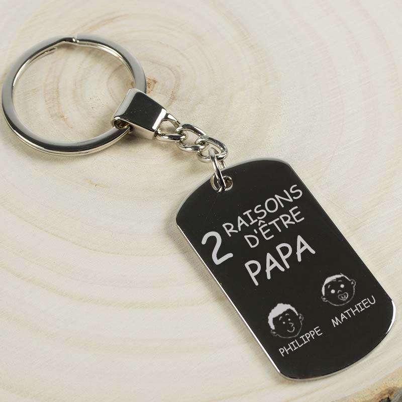 Cadeaux personnalisés: Bijoux personnalisés: Porte-clés raisons d'être papa personnalisé