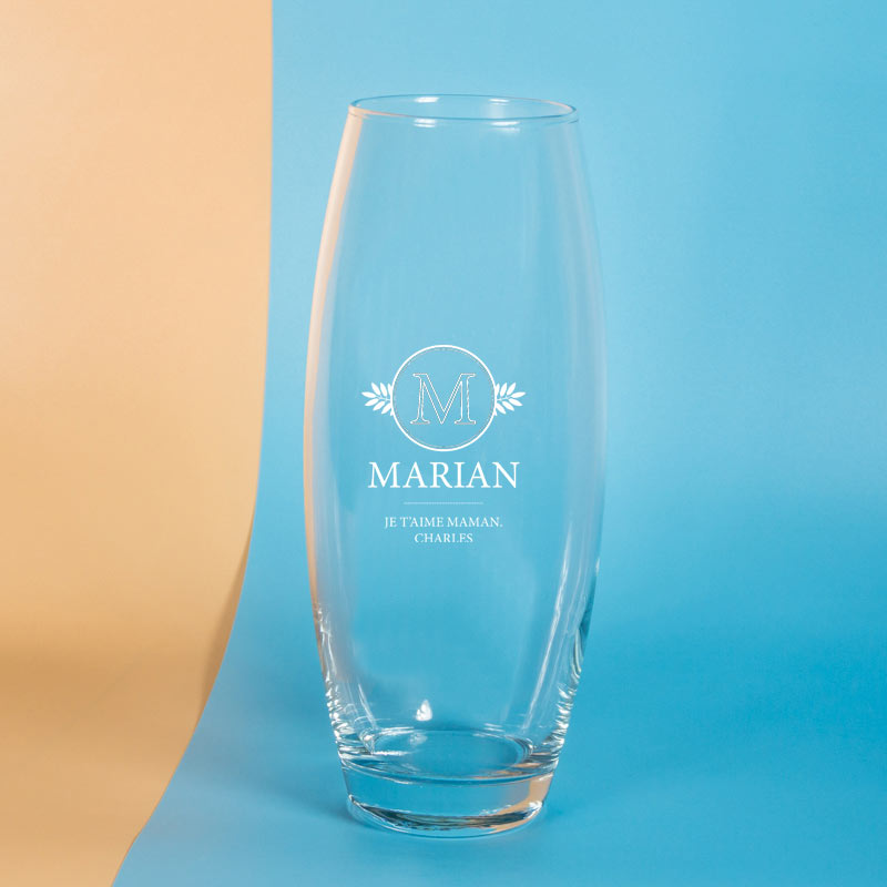 Cadeaux personnalisés: Cadeaux avec le nom: Vase gravé personnalisé