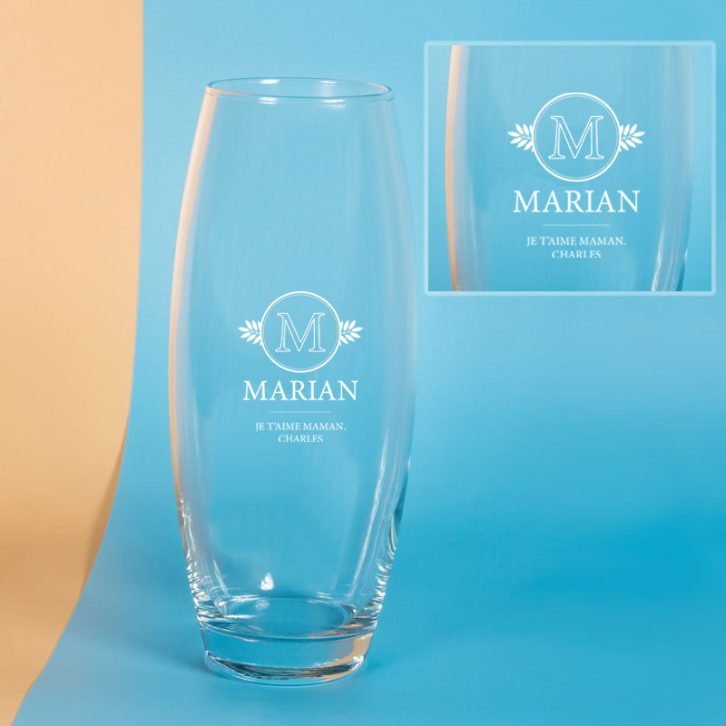 Cadeaux personnalisés: Cadeaux avec le nom: Vase gravé personnalisé