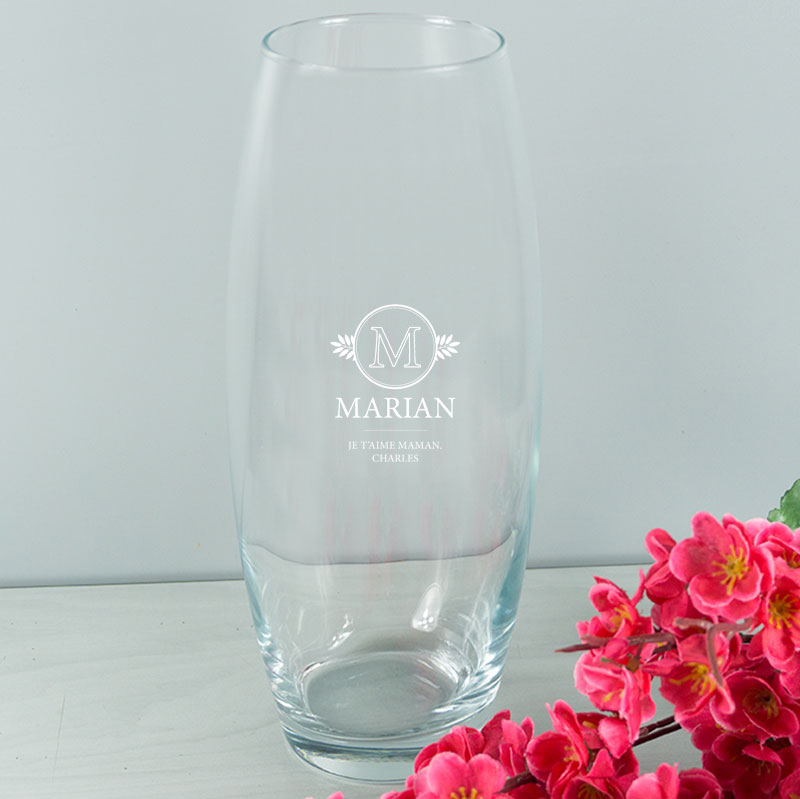 Cadeaux personnalisés: Cadeaux avec le nom: Vase gravé personnalisé