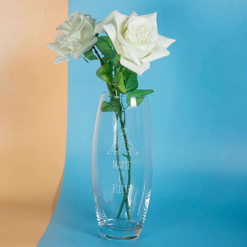 Cadeaux personnalisés: Art de la table personnalisé: Vase personnalisé pour les amoureux