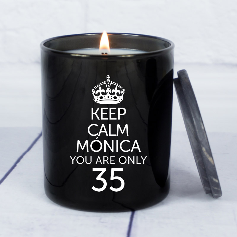 Cadeaux personnalisés: Bougies personnalisées: Bougie personnalisée 'Keep calm, you are only'