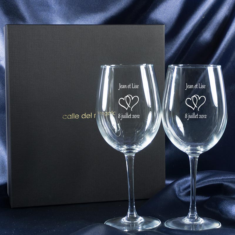 Cadeaux personnalisés: Art de la table personnalisé: Verres à vin pour couples