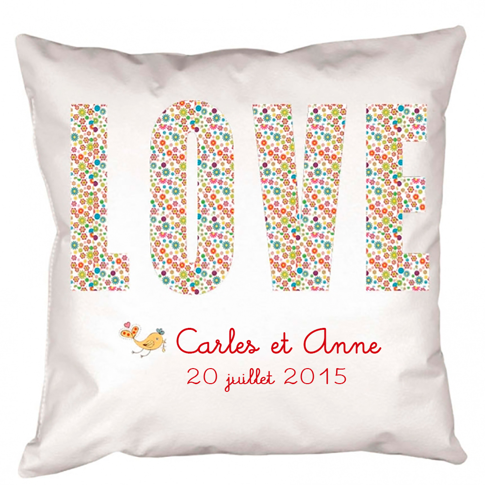 Cadeaux personnalisés: Décoration: Coussin personnalisé Love