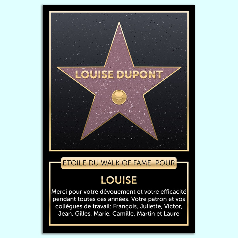 Cadeaux personnalisés: Décoration: Affiche 'Walk of fame' personalisée