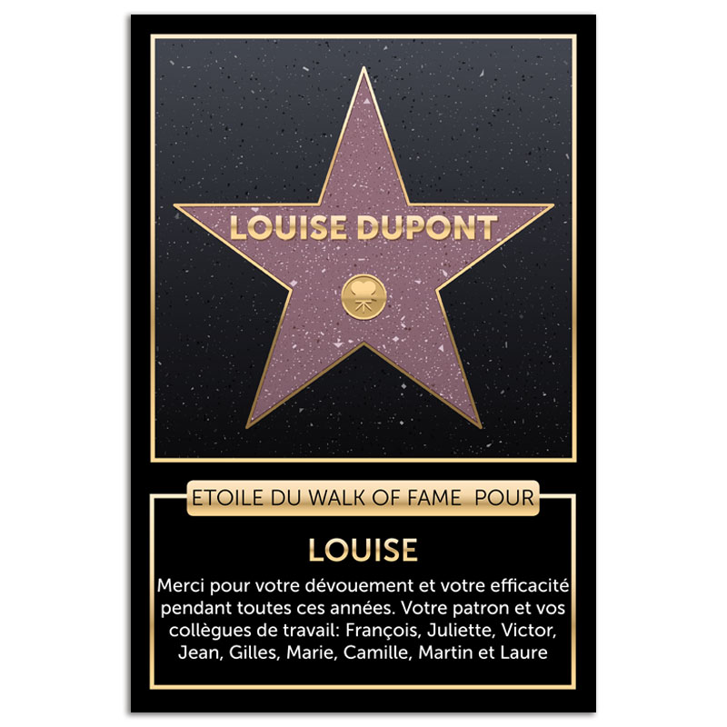 Cadeaux personnalisés: Décoration: Affiche 'Walk of fame' personalisée