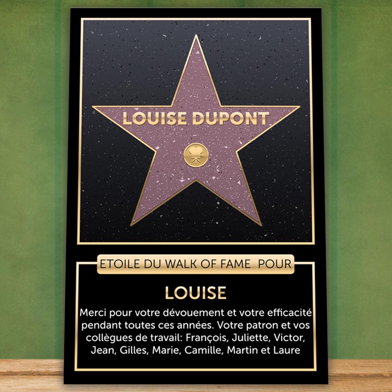 Cadeaux personnalisés: Décoration: Affiche 'Walk of fame' personalisée