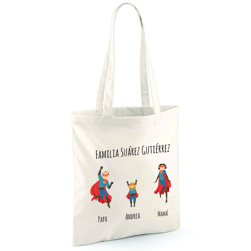 Cadeaux personnalisés: Cadeaux avec le nom: Sac fourre-tout super familial personnalisé