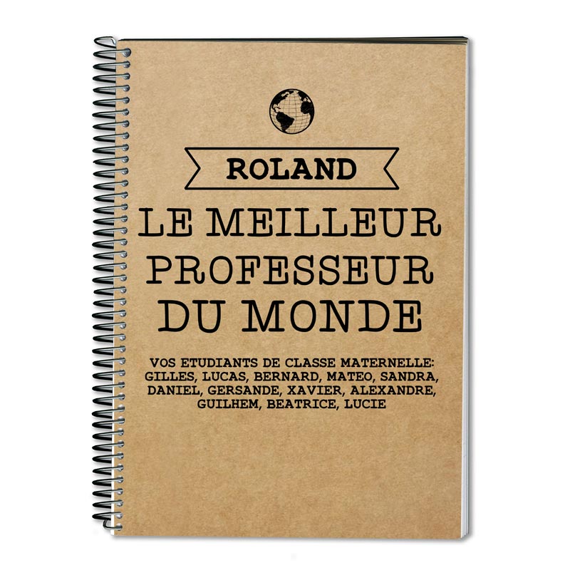 Cadeaux personnalisés: Cadeaux avec le nom: Cahier pour le meilleur prof du monde mondial