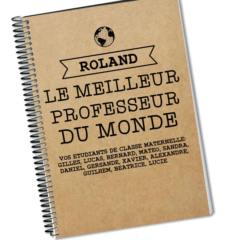 Cadeaux personnalisés: Cadeaux avec le nom: Cahier pour le meilleur prof du monde mondial