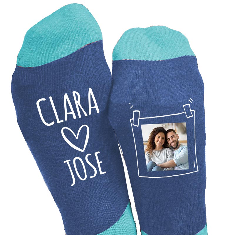 Cadeaux personnalisés: Cadeaux avec le nom: Chaussettes personnalisées BIO pour couple