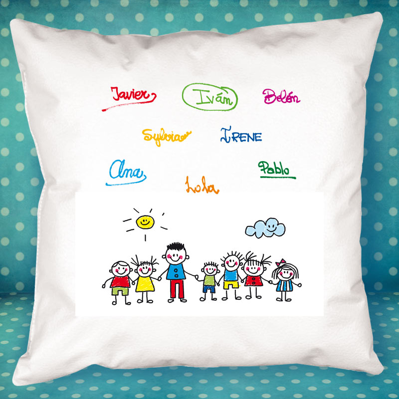 Cadeaux personnalisés: Décoration: Coussin personnalisé avec signatures pour professeur