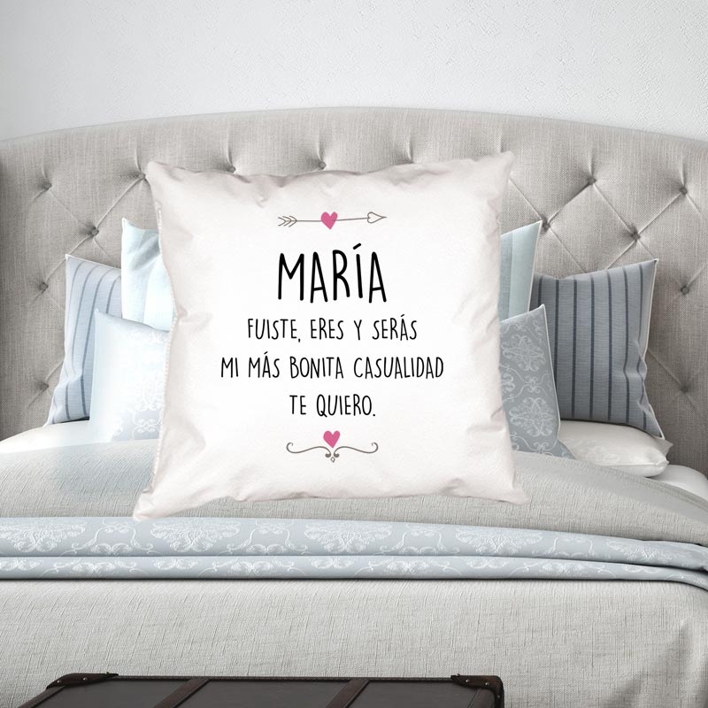 Cadeaux personnalisés: Décoration: Coussin romantique personnalisé