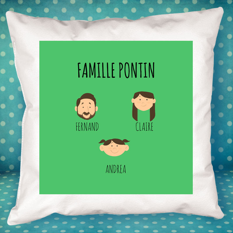 Cadeaux personnalisés: Décoration: Coussin familial personnalisé