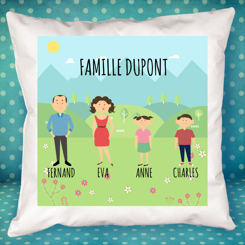 Cadeaux personnalisés: Décoration: Coussin personnalisé Famille Super