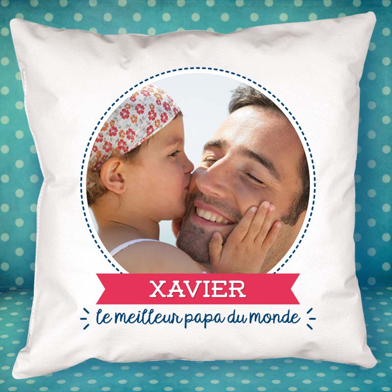 Cadeaux personnalisés: Décoration: Coussin personnalisé pour papa