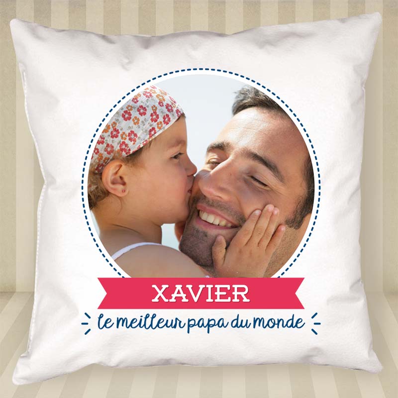 Cadeaux personnalisés: Décoration: Coussin personnalisé pour papa