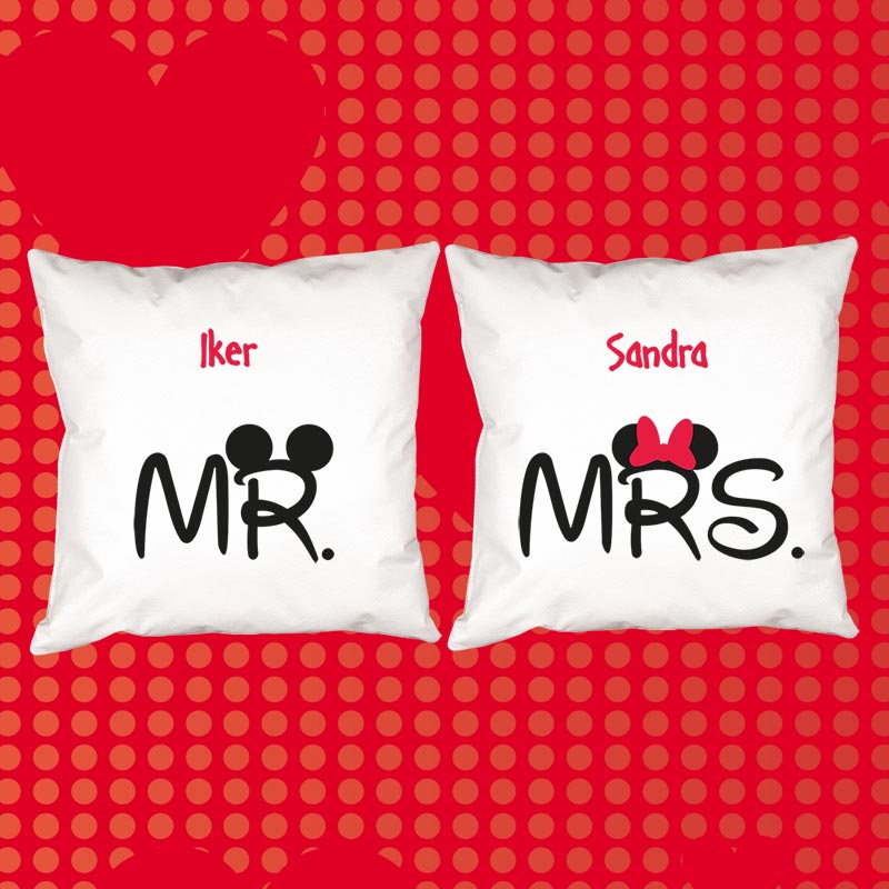 Cadeaux personnalisés: Décoration: Pack de coussins Mr et Mrs