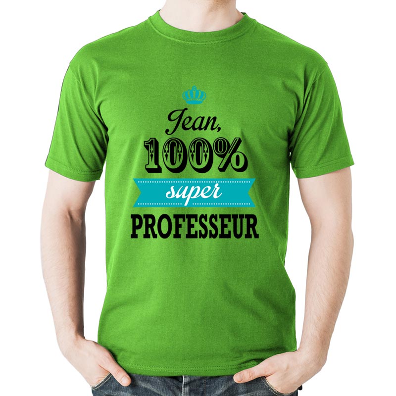 Cadeaux personnalisés: T-shirt 100% Superprof personnalisé: T-shirt 100% Superprof personnalisé