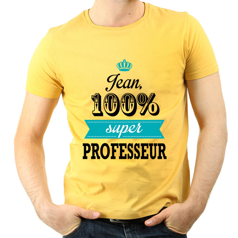 Cadeaux personnalisés: T-shirt 100% Superprof personnalisé: T-shirt 100% Superprof personnalisé