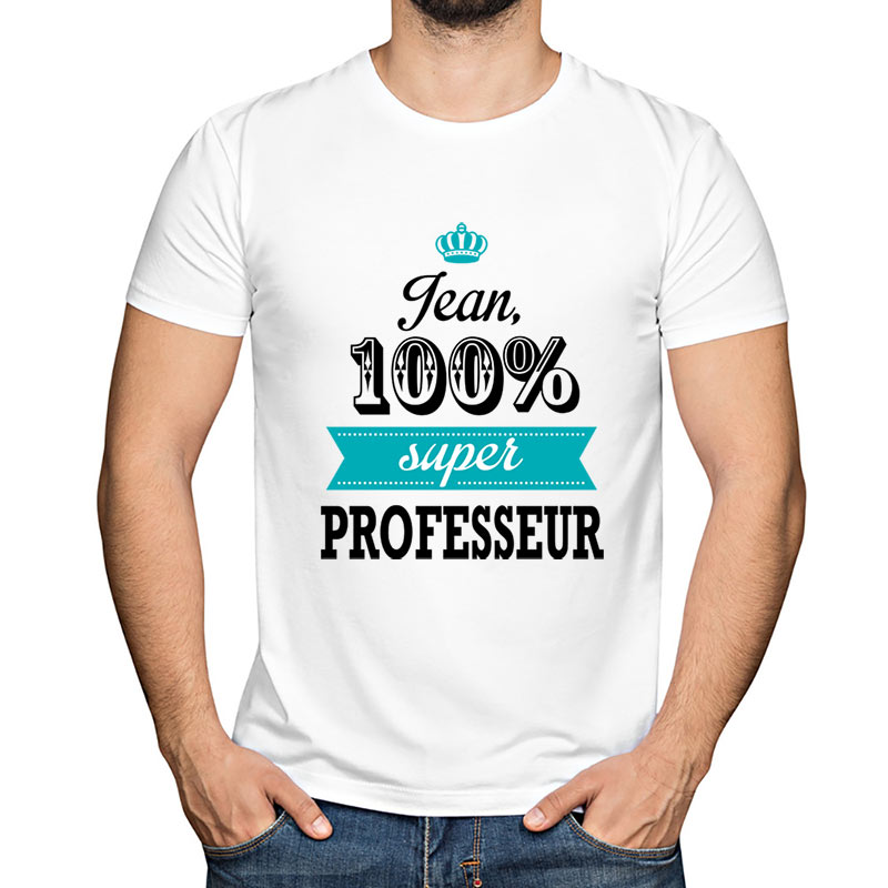 Cadeaux personnalisés: T-shirt 100% Superprof personnalisé: T-shirt 100% Superprof personnalisé