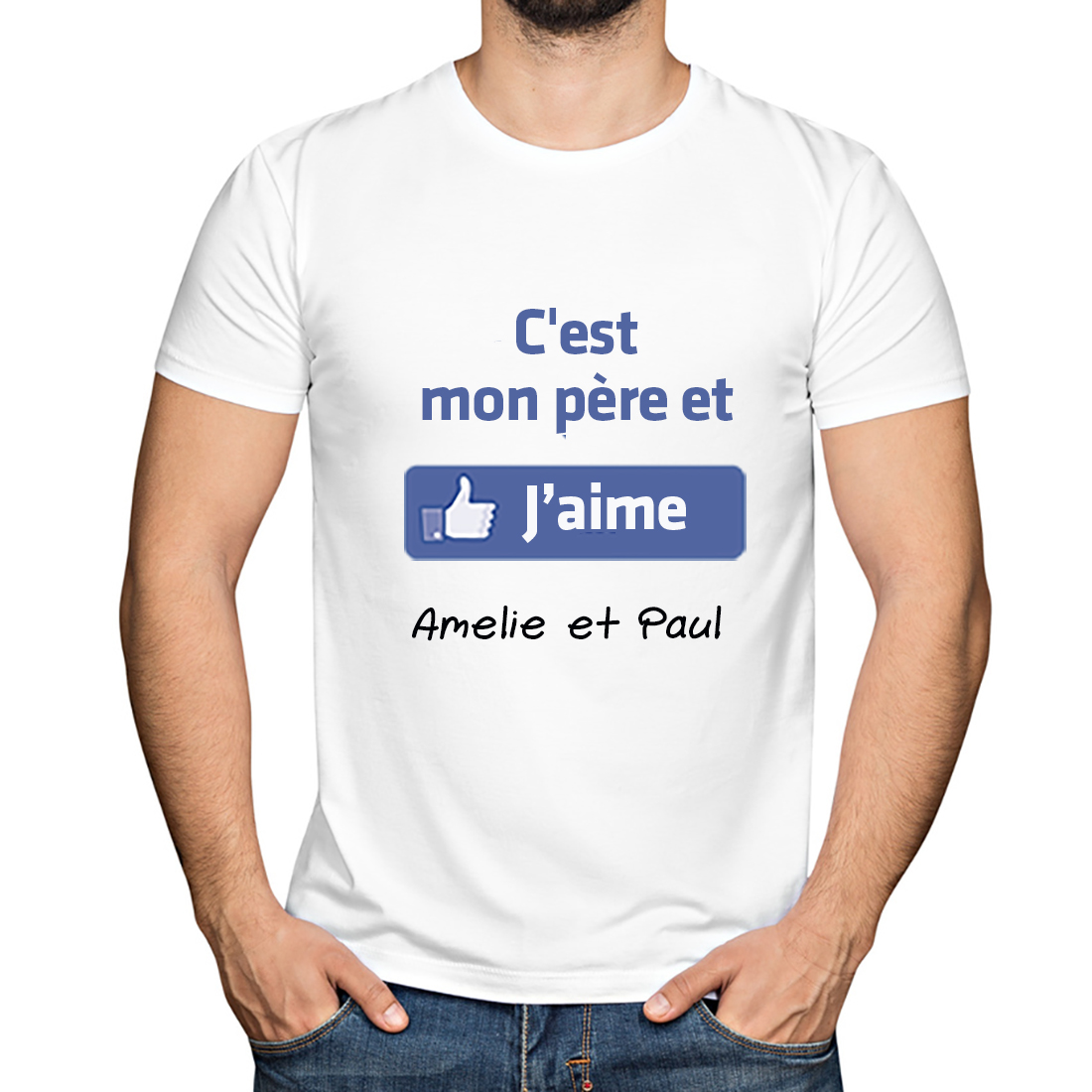 Cadeaux personnalisés: Cadeaux avec le nom: T-shirt I like mon Papa personnalisé