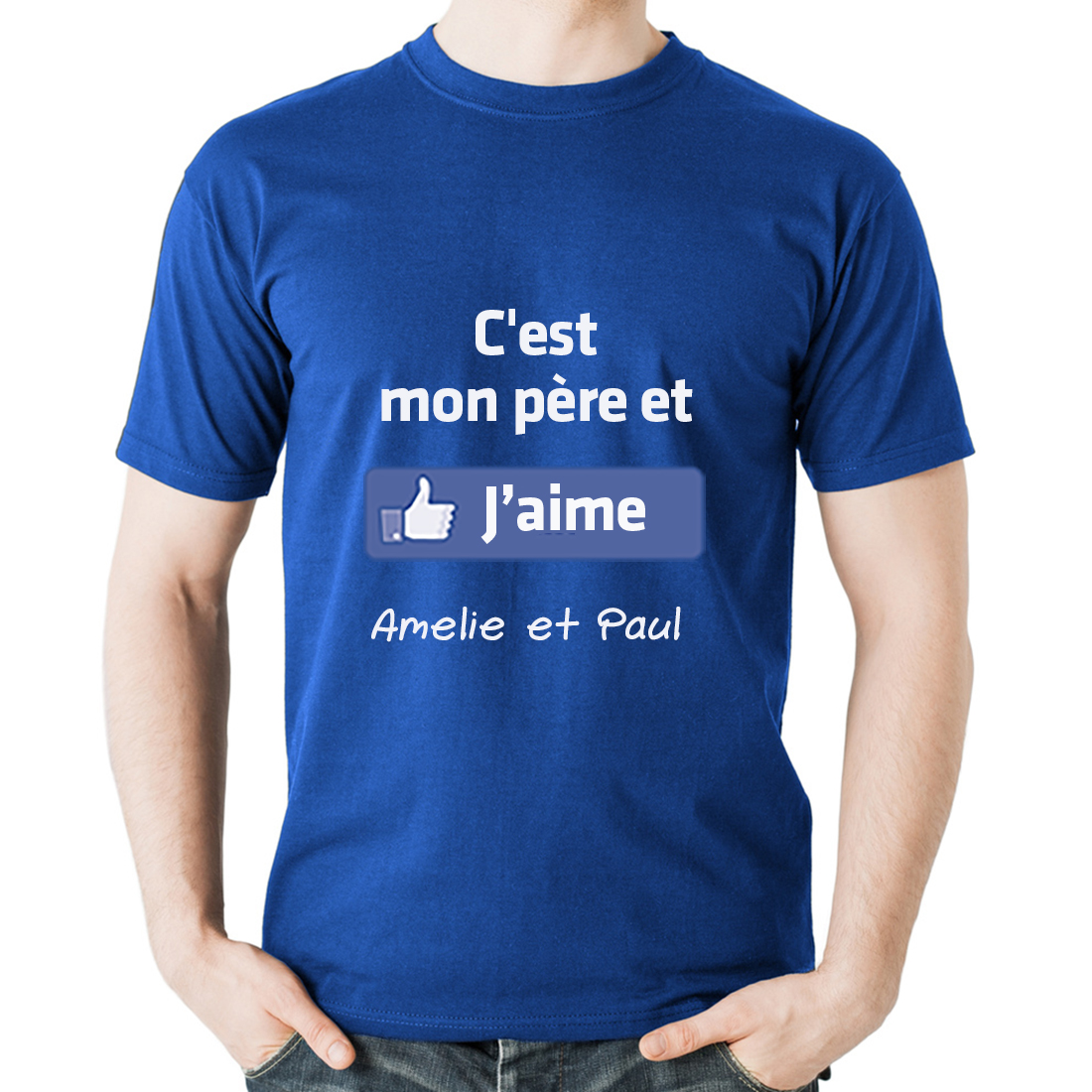 Cadeaux personnalisés: Cadeaux avec le nom: T-shirt I like mon Papa personnalisé