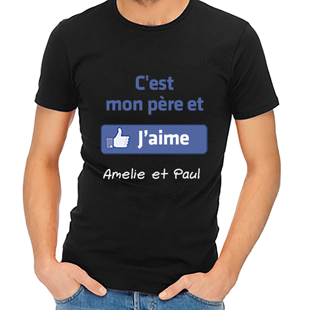 Cadeaux personnalisés: Cadeaux avec le nom: T-shirt I like mon Papa personnalisé