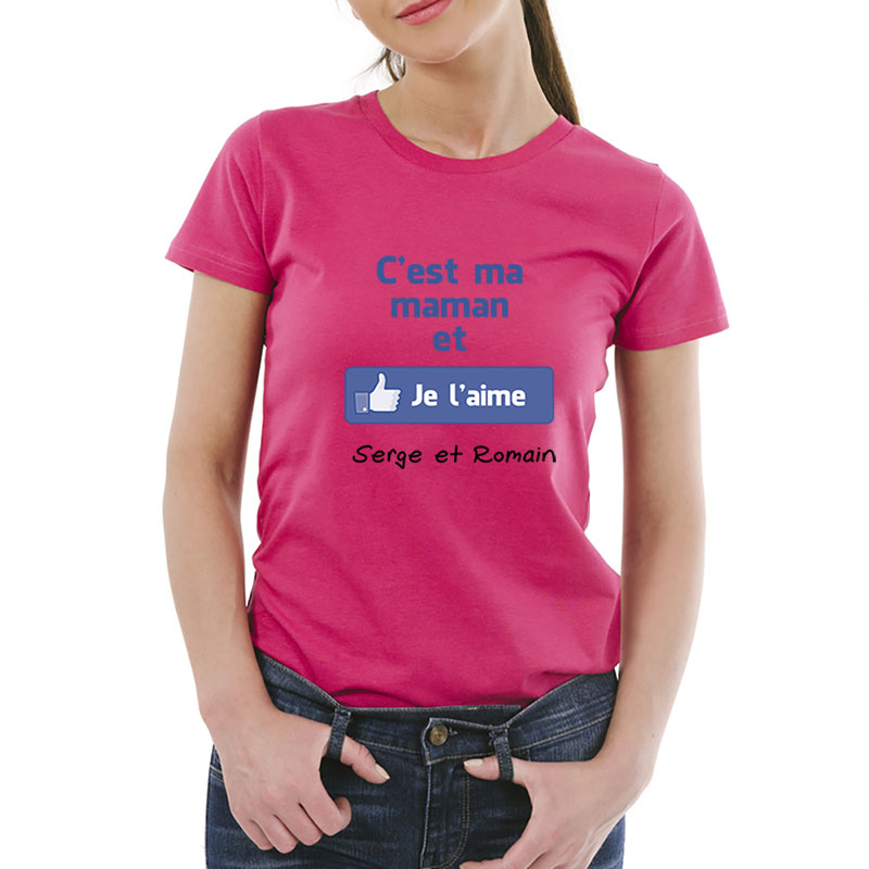 Cadeaux personnalisés: Cadeaux avec le nom: T-shirt personnalisé J'aime ma maman