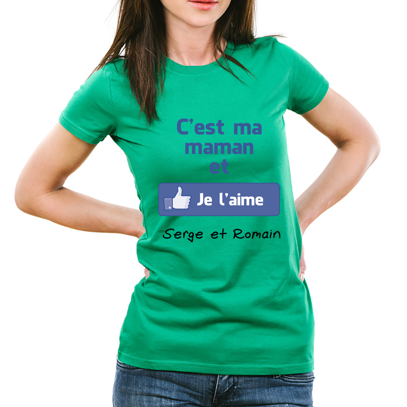 Cadeaux personnalisés: Cadeaux avec le nom: T-shirt personnalisé J'aime ma maman