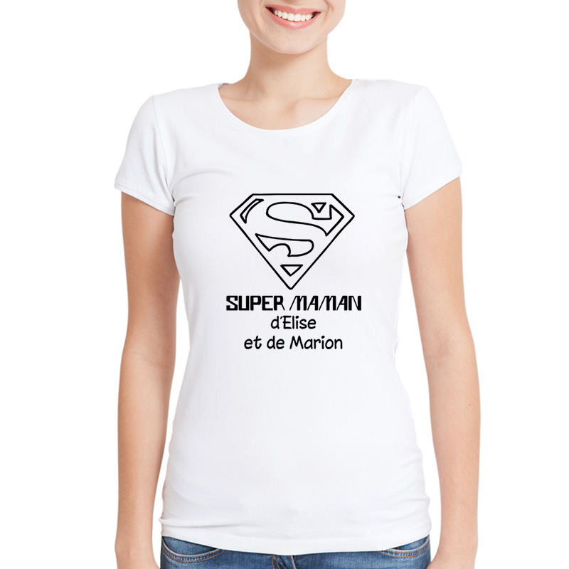 Cadeaux personnalisés: Cadeaux avec le nom: T-shirt personnalisé Supermaman