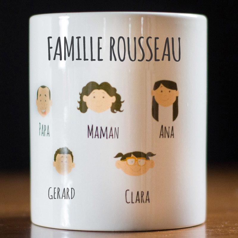 Cadeaux personnalisés: Mugs personnalisés: Tasse familiale personnalisée